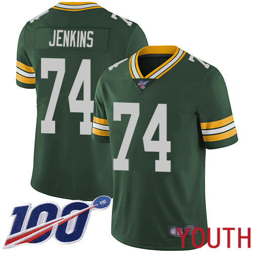 Green Bay Packers Limited Green Youth 74 Jenkins Elgton Home Jersey Nike NFL 100th Season Vapor Untouchable